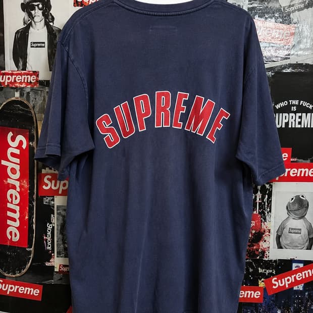 [M]Supreme 24SS Crack Arc S/S Top Navy 
