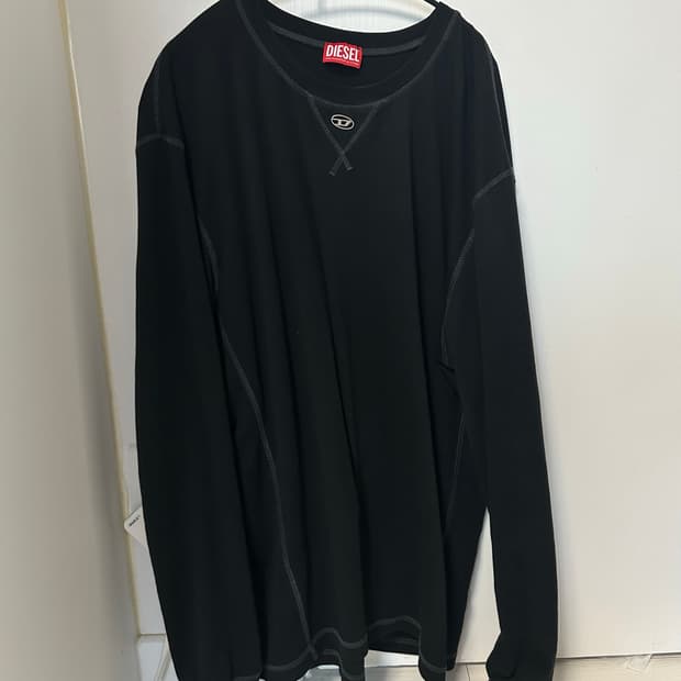 디젤 Cotton Long-Sleeve T-Shirt With Oval 