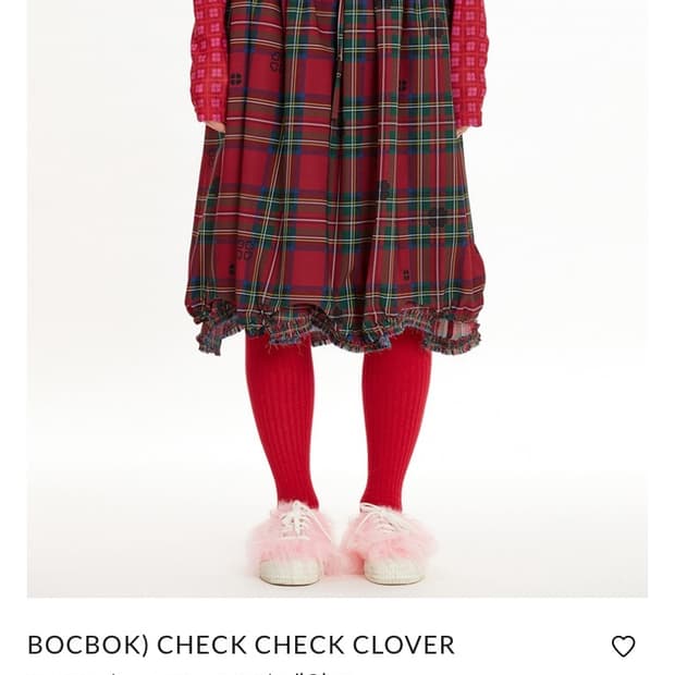 BOCBOK CHECK CHECK CLOVER SKIRT (RED)