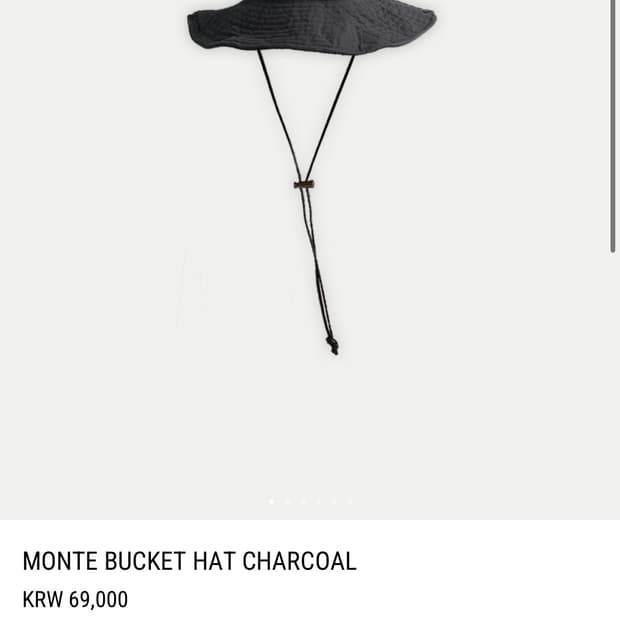 콜로신스 버킷햇 MONTE BUCKET HAT CHARCOAL
