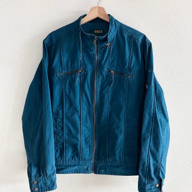 UGIZ 넥버클 블루 디테일 자켓 y2k 락펑크