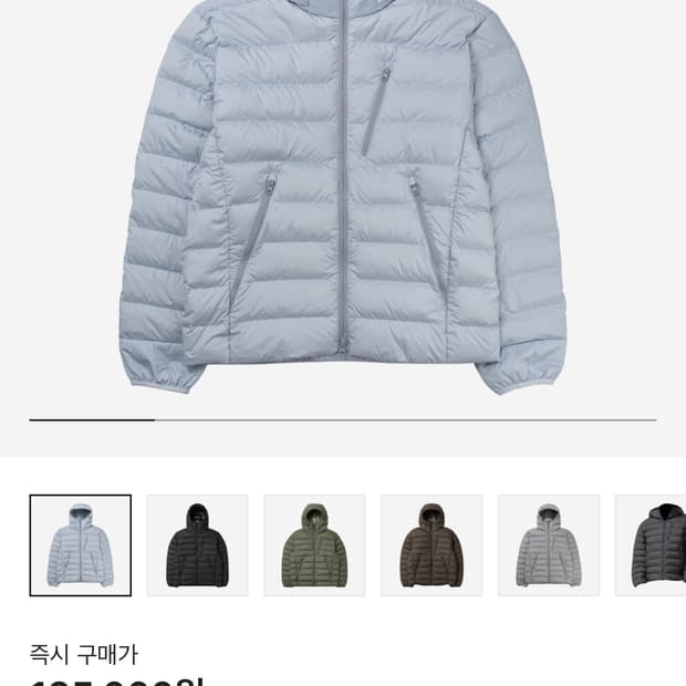 무신사 스탠다드 후드 라이트 다운 자켓 클라우디 블루 M