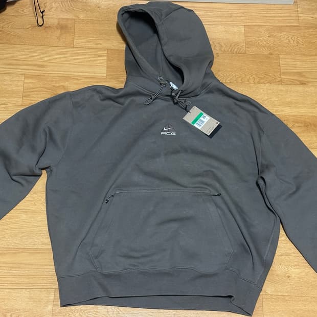 [XL] 나이키 ACG 써마핏 풀오버 플리스 후드 올리브 그레이 아시아