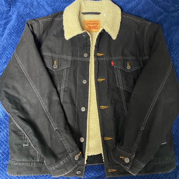 빈티지 리바이스 코듀로이 쉐르파 블랙