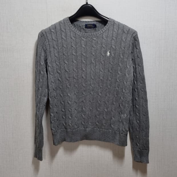 ( L ) 폴로 랄프로렌 케이블 니트 그레이