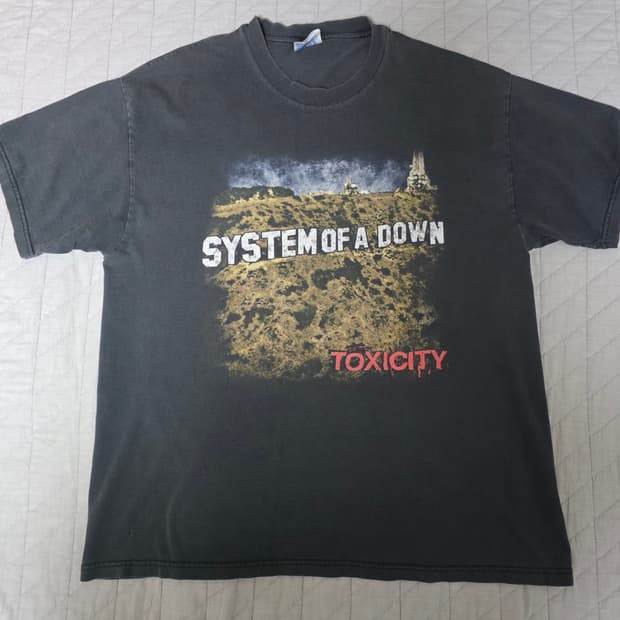 [L] 00s 시스템 오브 다운 TOXICITY 빈티지 티셔츠