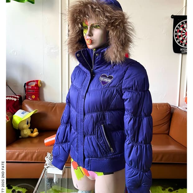 2000s DOHC Fur Hood Gal Padding Jumper