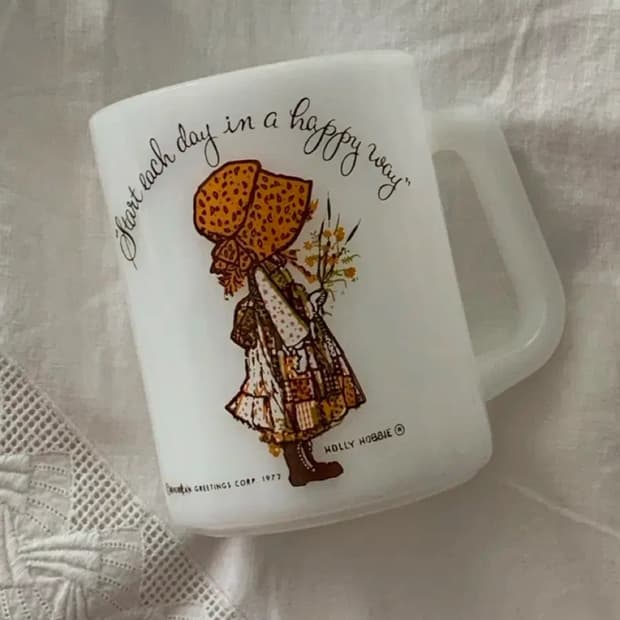 빈티지 홀리하비 밀크글라스 