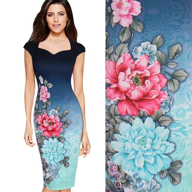 빈티지)플로럴 오리엔탈 에스닉 치파오st 칵테일 딱붙슬림핏 롱원피스