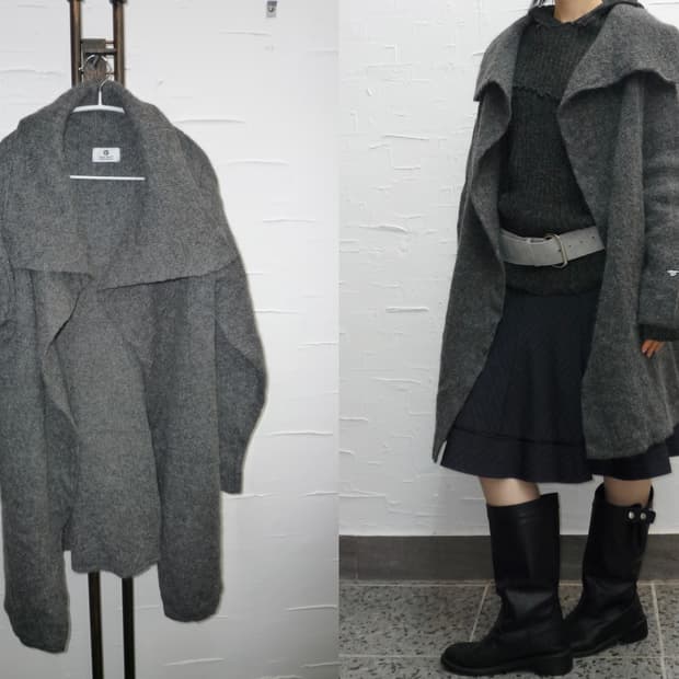 charcoal open coat