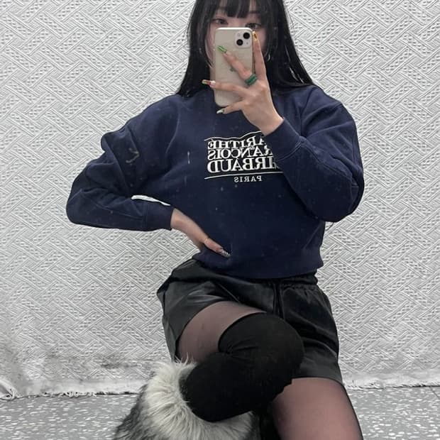 마리떼프랑소와저버 빅로고 캐주얼 크롭 맨투맨 S C09469