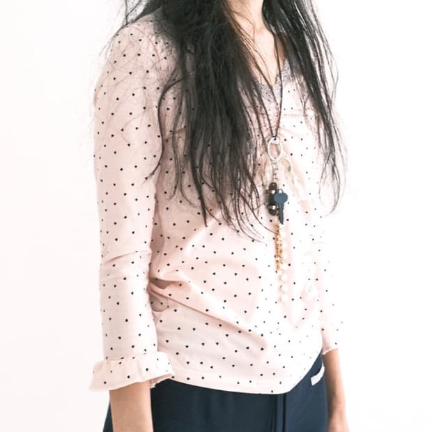 샵페어리 mini heart lace top (pink)