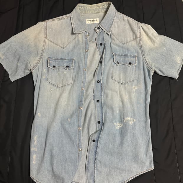 생로랑 디트로이트 데님 셔츠