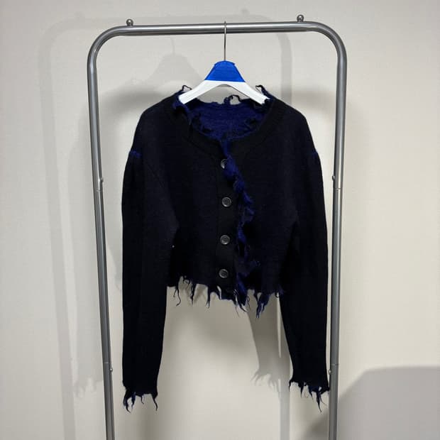 F) 퍼버즈 PERVERZE 모헤어 리버서블 대미지 가디건