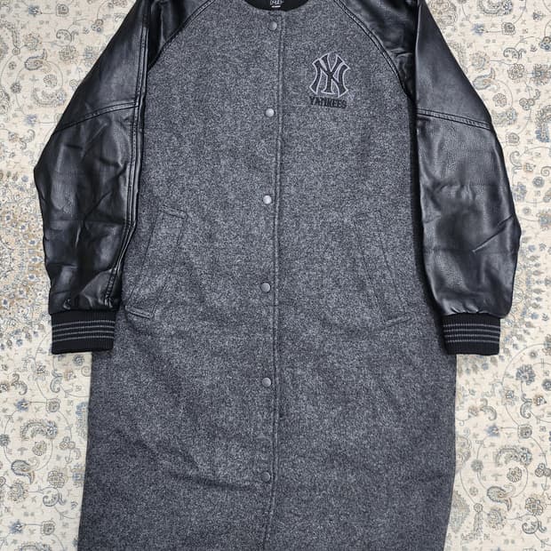 MLB 뉴욕 양키스 울 혼방 롱 바시티 자켓 90  (77까지가능)