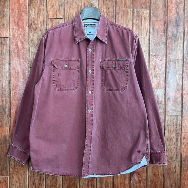 컬럼비아 버건디 워크 셔츠