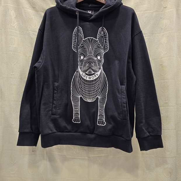 라이프워크 기모 강아지 후드티 티셔츠 100