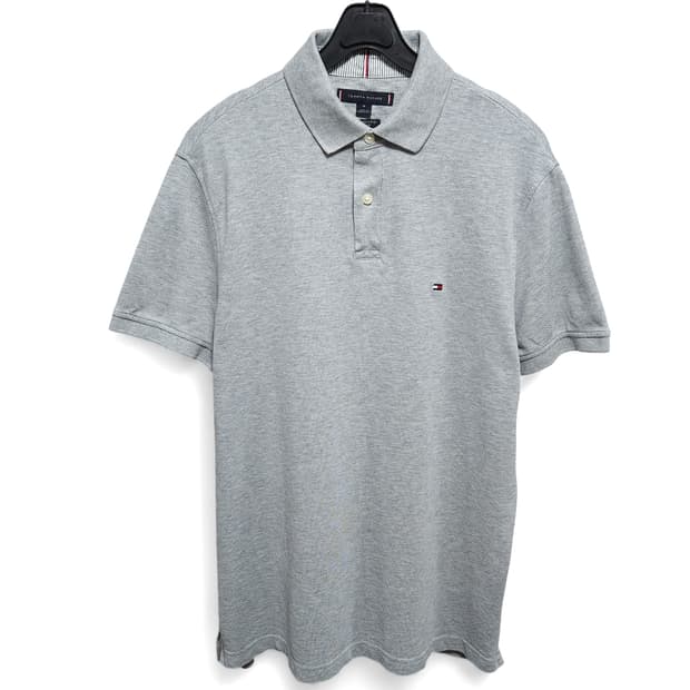 100)Tommy 타미 그레이 반팔 카라티