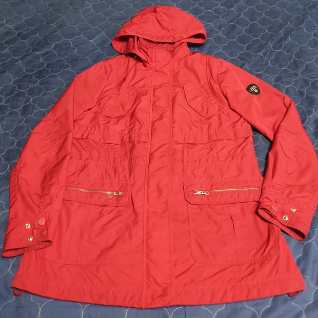 JDX 우먼 멀티포켓 어깨와펜 바람막이 점퍼 레드 (S)