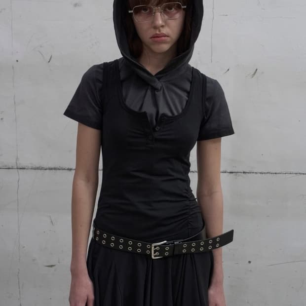 lcdc 프릴 슬리브리스 탑