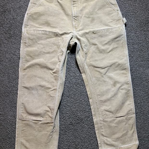 OG USA Vintage 칼하트 B01 BRN 더블니 팬츠 38X32