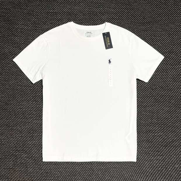 [L] Polo 폴로 랄프로렌 미사용 화이트 코튼 반팔티