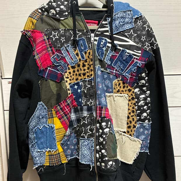 슈프림 패치워크 후드 집업(M)