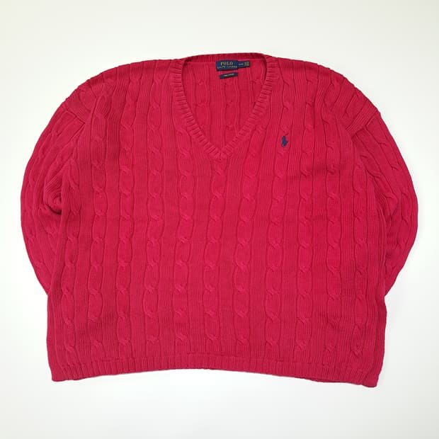 CL157 M 폴로 랄프 로렌 피마코튼 케이블 니트