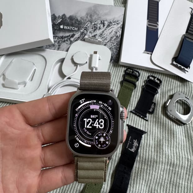 (SS급/풀박스) 애플워치 울트라 2 티타늄 49mm 셀룰러 + 정품 스