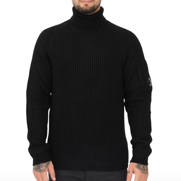 CP Company 메리노울 골지 터틀넥 니트 블랙 52(105).