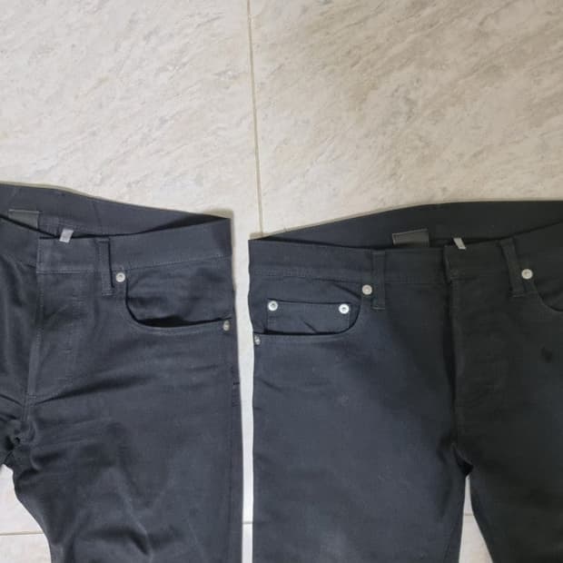 디올옴므 슈퍼슬렌더 스트레치 블랙진 28인치