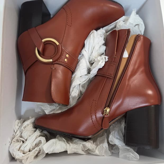 Chloé Susanna Ring Leather Ankle Boots