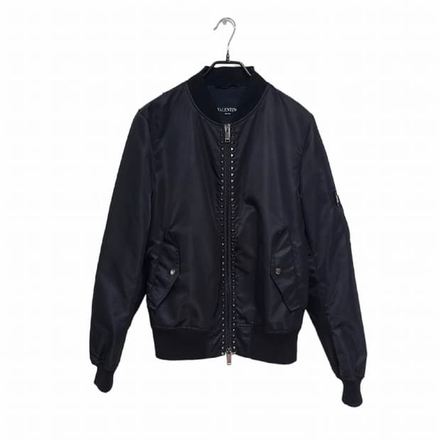 발렌티노 락스터드 항공점퍼 블루종 자켓