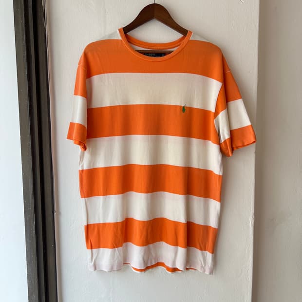 [XL] 폴로 랄프로렌 오렌지 스트라이프 반팔 티셔츠