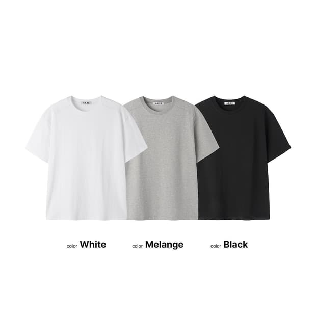 절개 세미 크롭 반팔티(Unisex)