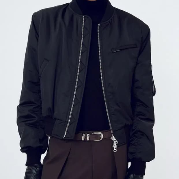 토니웩 리사이클 크롭 패디드 봄버 