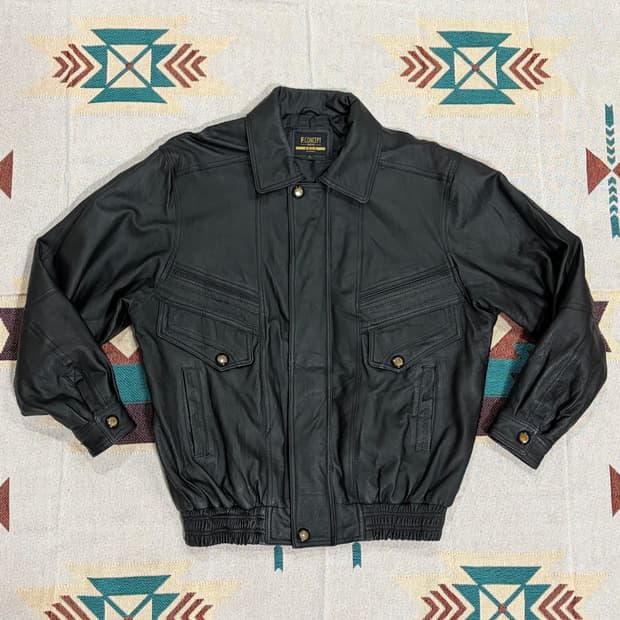 90s F.concept leather bomber jacket