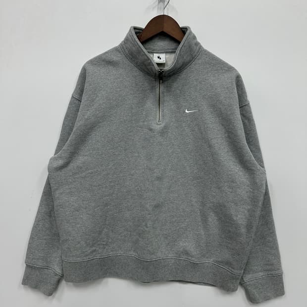 나이키 그레이 코튼 반집업