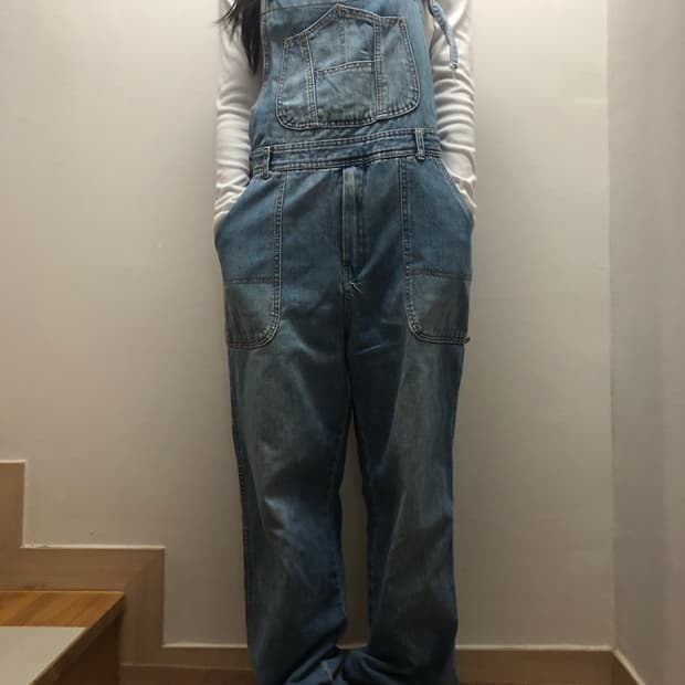 빈티지 데님 오버롤 팬츠