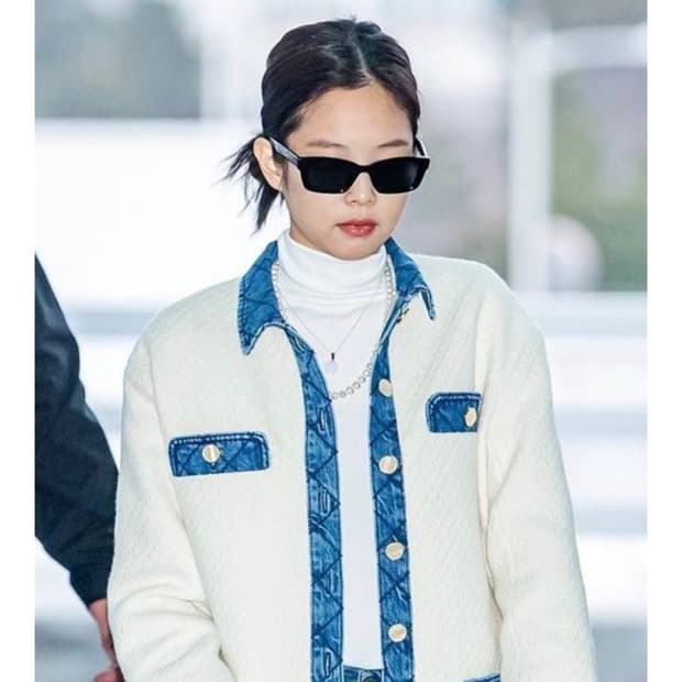 제니 산드로 트위드 데님 자켓