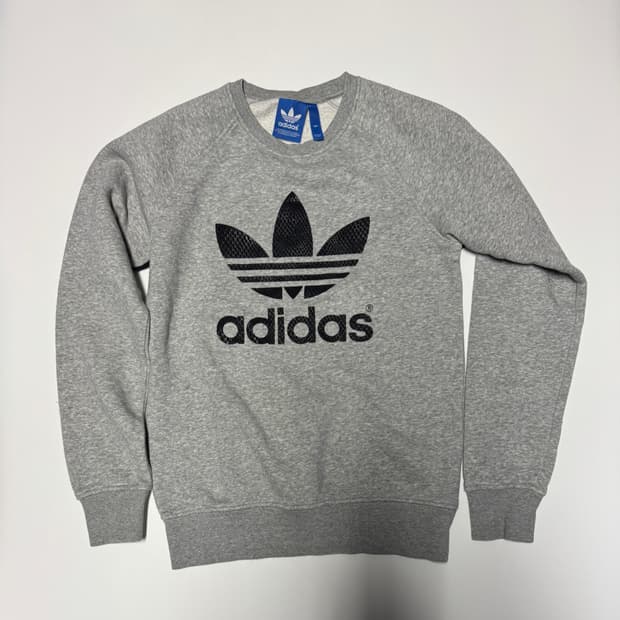 여성 아디다스 트레포일 빅 로고 스웻 기모 맨투맨 남녀공용