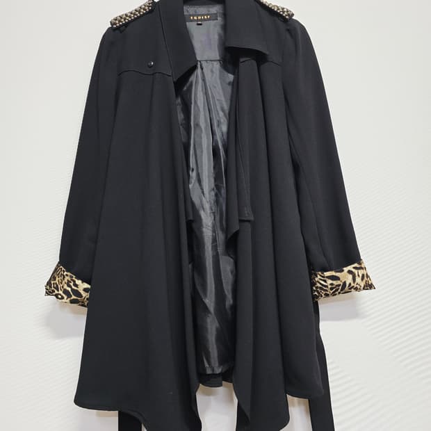 EGOIST 블랙 트렌치 코트 레오파드 포인트66