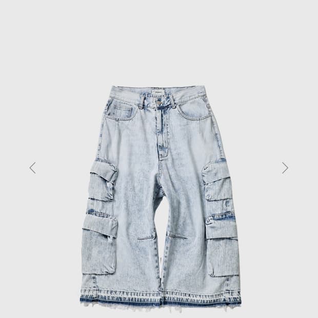 999휴머니티 CURVED CARGO BURMUDA PANTS (ICY)