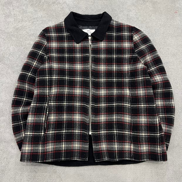 100 발레시아가 체크 카라 자켓