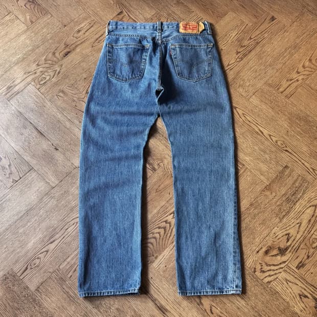 [30]리바이스 501 미디엄블루 워싱 스트레이트 데님 팬츠
