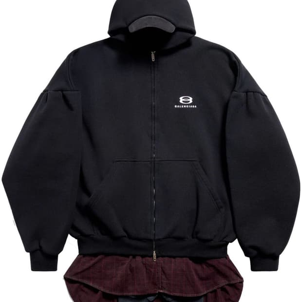 [1] 발렌시아가 유니티 레이어드 오버사이즈 후드집업 블랙