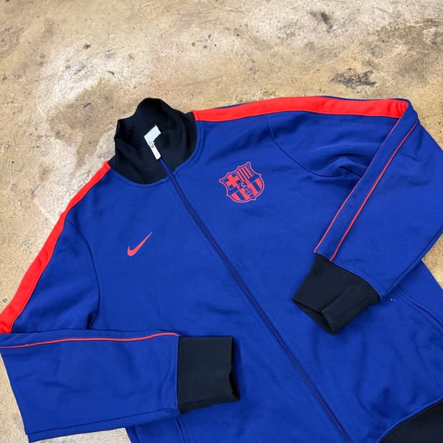나이키 바르셀로나 블루 져지 트랙탑