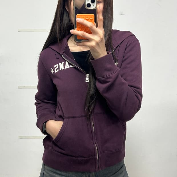 폴로 진스 빈티지 아치로고 버건디 후드집업