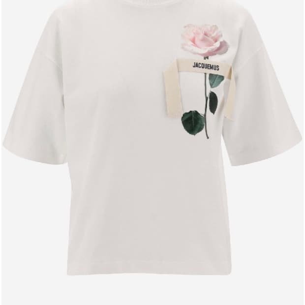 자크뮈스 로즈 프린트 반팔 티셔츠 화이트