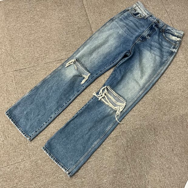  오픈 와이와이 데미지드 데님팬츠